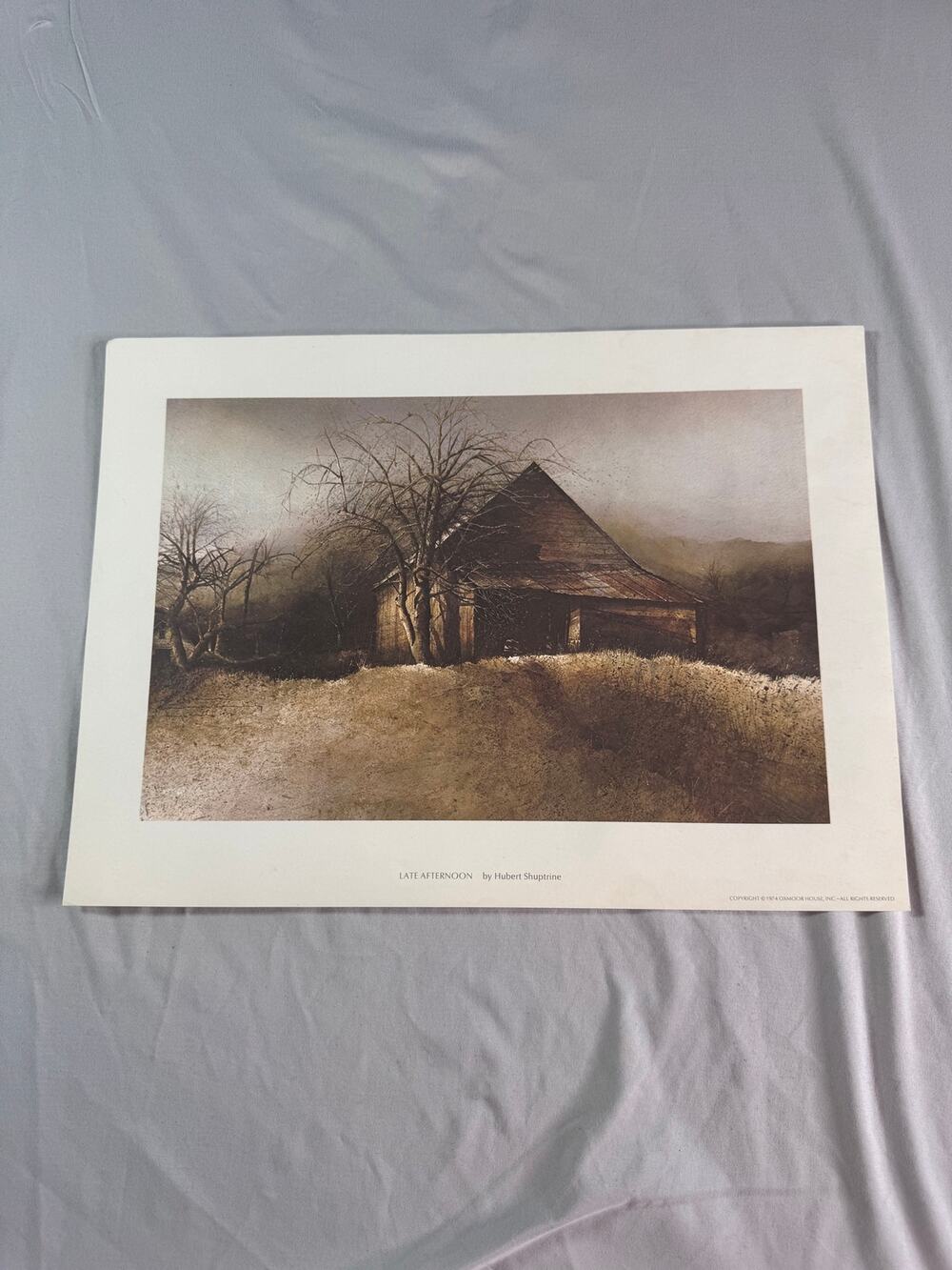 Hubert Shuptrine Late Afternoon 1974 Print Rustic Barn Southern Rural Art